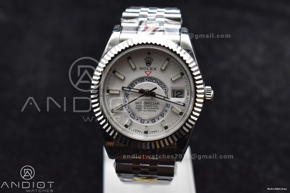 1110 White Bracelet Dial Skydweller SS Functional Noob Edition On SS A23J Best Jubilee 1019